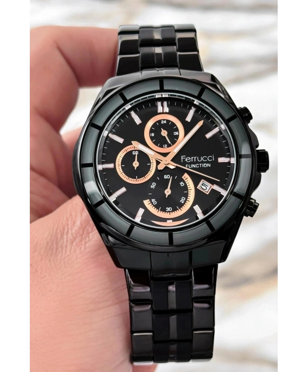 Function Erkek Kol Saati Siyah Çelik Kordon 3atm Suya Dayanıklı Sdfer094