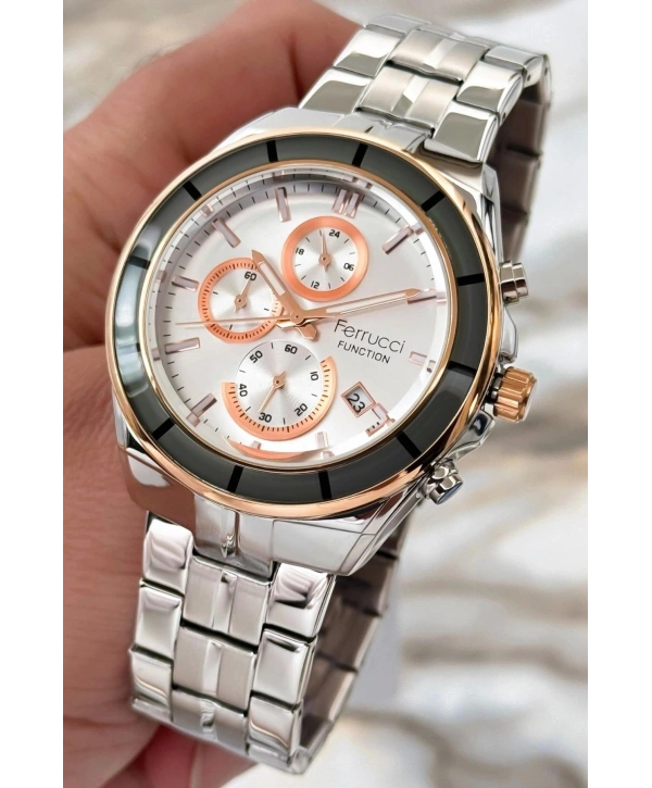 Function Erkek Kol Saati Gümüş-beyaz Çelik Kordon 3atm Suya Dayanıklı Sdfer094