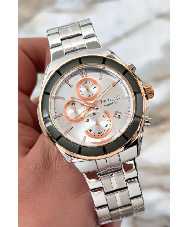 Function Erkek Kol Saati Gümüş-beyaz Çelik Kordon 3atm Suya Dayanıklı Sdfer094