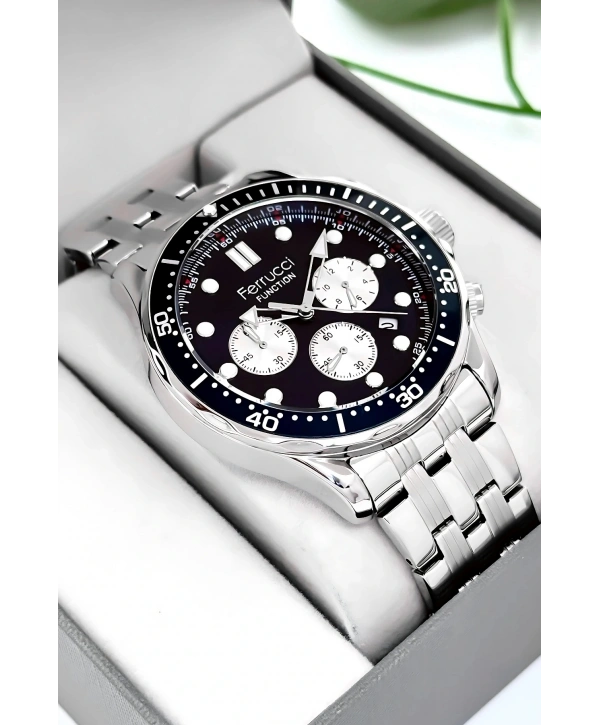 Function Erkek Kol Saati Gümüş-mavi Çelik Kordon 3atm Suya Dayanıklı Sdfer095