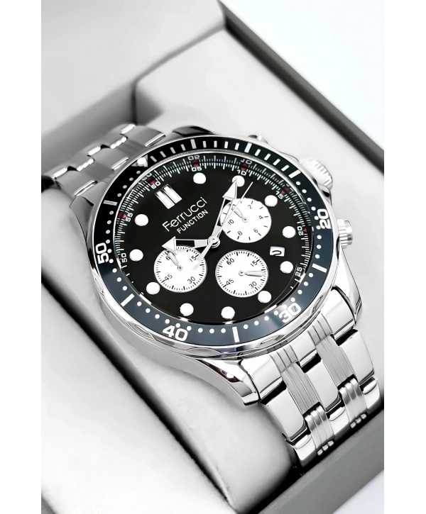 Function Erkek Kol Saati Gümüş-yeşil Çelik Kordon 3atm Suya Dayanıklı Sdfer095