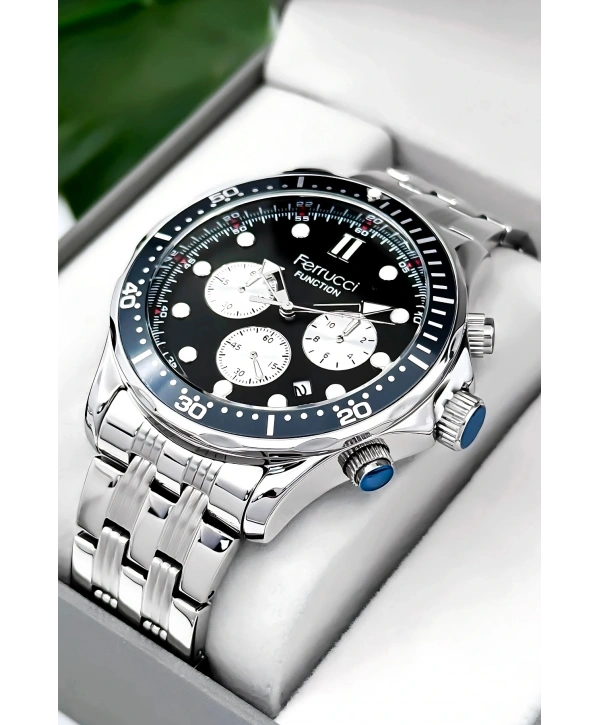 Function Erkek Kol Saati Gümüş-yeşil Çelik Kordon 3atm Suya Dayanıklı Sdfer095