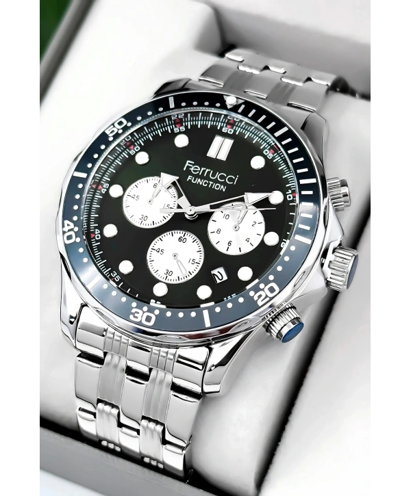 Function Erkek Kol Saati Gümüş-yeşil Çelik Kordon 3atm Suya Dayanıklı Sdfer095