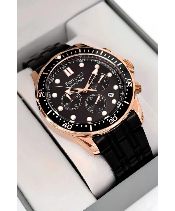 Function Erkek Kol Saati Siyah Çelik Kordon 3atm Suya Dayanıklı Sdfer095