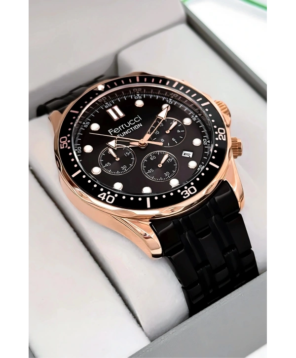 Function Erkek Kol Saati Siyah Çelik Kordon 3atm Suya Dayanıklı Sdfer095