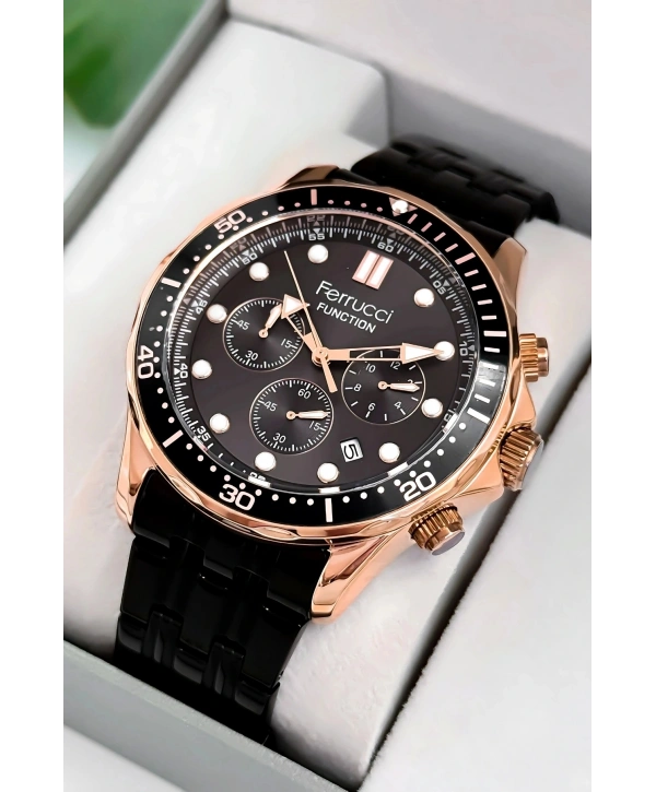 Function Erkek Kol Saati Siyah Çelik Kordon 3atm Suya Dayanıklı Sdfer095