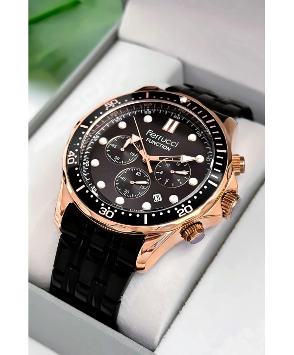 Function Erkek Kol Saati Siyah Çelik Kordon 3atm Suya Dayanıklı Sdfer095