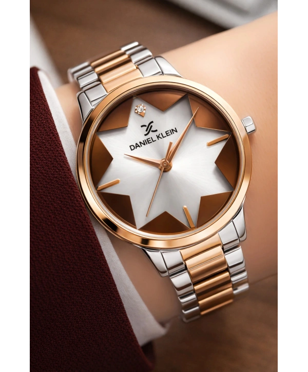 Kadın Kol Saati Rose Gold-gümüş Renk Çelik Kordon&kasa Dke.1.110140-3 Sddk081