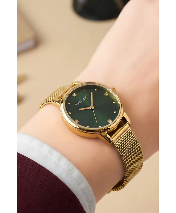 Gold Çelik Hasır Kordon Çelik Kasa Kadın Kol Saati Fc.03245h.05 Sdfer103