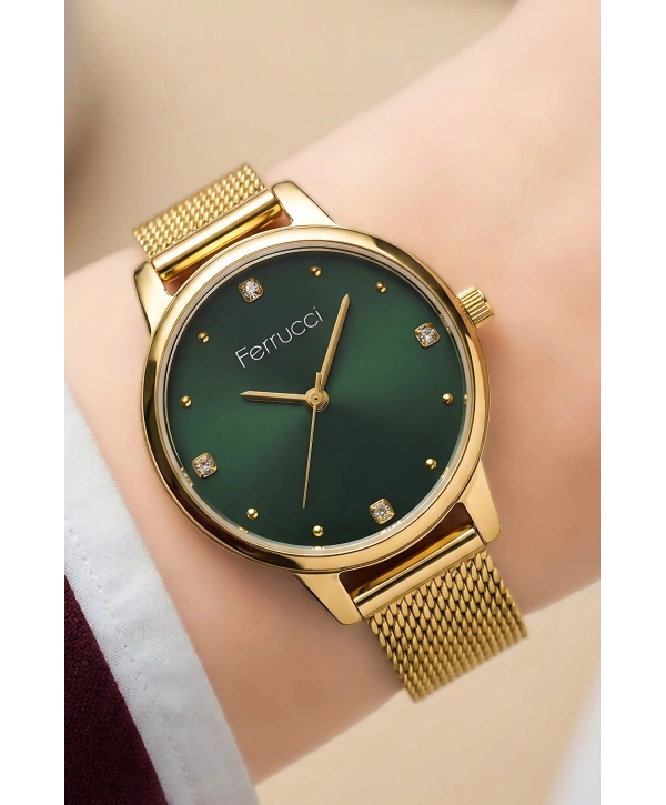 Gold Çelik Hasır Kordon Çelik Kasa Kadın Kol Saati Fc.03245h.05 Sdfer103