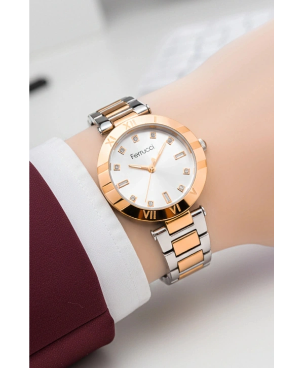 Kadın Kol Saati Rose Gümüş Çelik Kordon Çelik Kasa Fc.03207m.04 Sdfer107