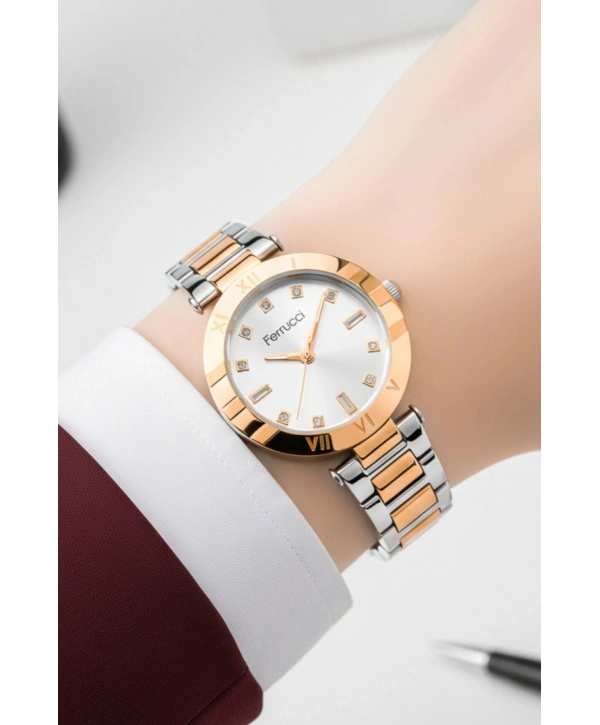 Kadın Kol Saati Rose Gümüş Çelik Kordon Çelik Kasa Fc.03207m.04 Sdfer107