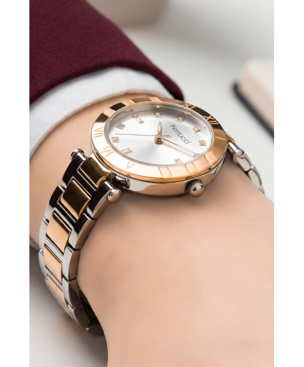 Kadın Kol Saati Rose Gümüş Çelik Kordon Çelik Kasa Fc.03207m.04 Sdfer107