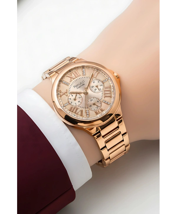 Function Kadın Kol Saati Rose Gold Çelik Kordon Çelik Kasa Fc.14386fm.04 Sdfer108