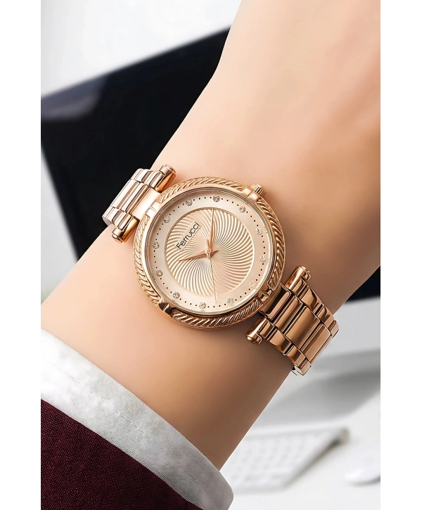 Kadın Kol Saati Rose Gold Çelik Kordon Çelik Kasa FC.14337M.03 sdfer110