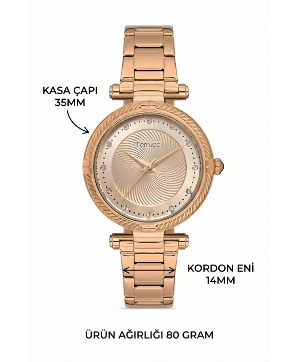 Kadın Kol Saati Rose Gold Çelik Kordon Çelik Kasa FC.14337M.03 sdfer110