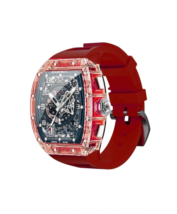 JG.POLO CLUB Kırmızı Renk Darbeye Dayanıklı Akıllı Saat: 2,2 İnç Ekran, Sesli Görüşme ve Siri Asista