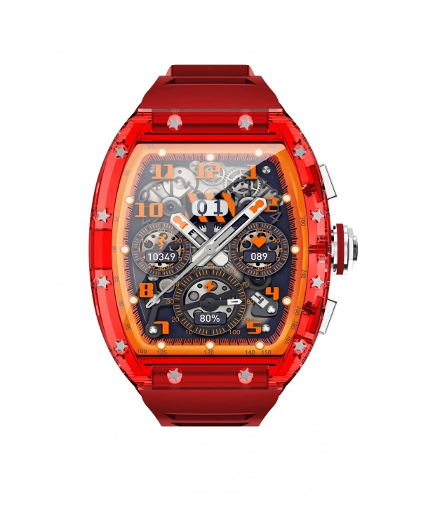 JG.POLO CLUB Kırmızı Renk Darbeye Dayanıklı Akıllı Saat: 2,2 İnç Ekran, Sesli Görüşme ve Siri Asista