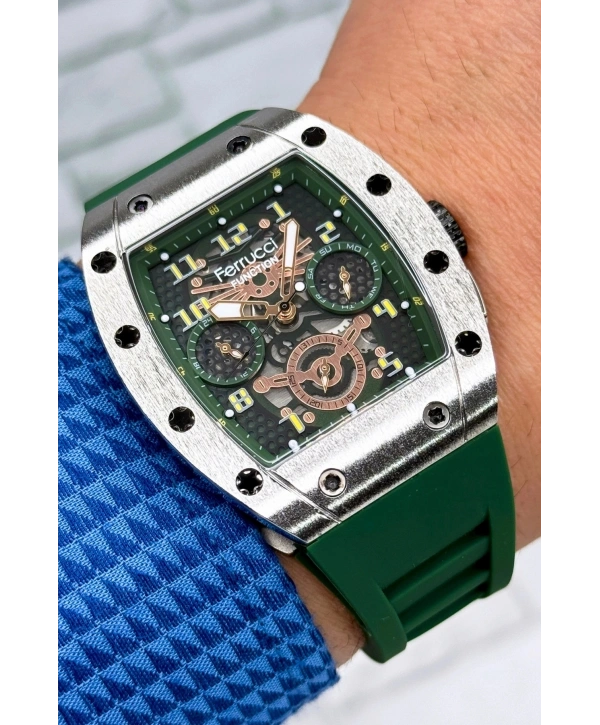 Function, 3atm, Yeşil Renk Silikon Kordon Erkek Kol Saati, Sdfer138