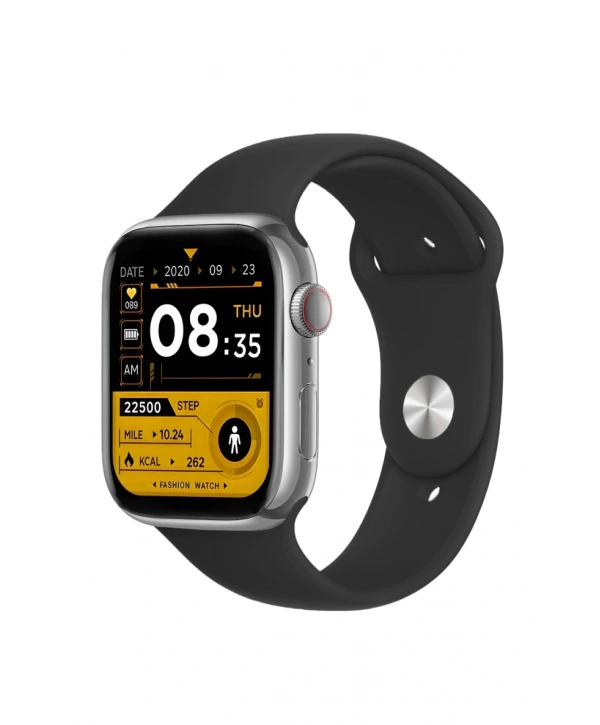 Akıllı Saat Sesli Görüşme Özellikli Parlak Kasa Spor Modlu 45mm Unisex Gümüş-Siyah DW67