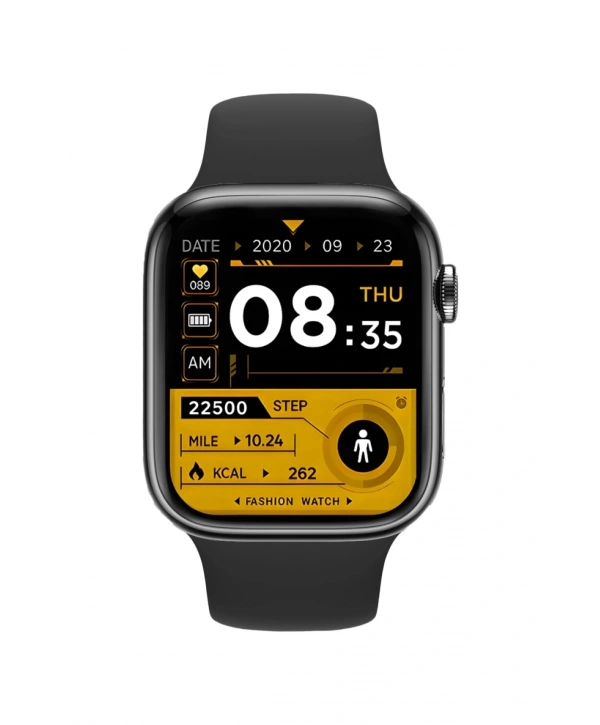 Akıllı Saat Sesli Görüşme Özellikli Parlak Kasa Spor Modlu 45mm Unisex Siyah-Siyah DW67