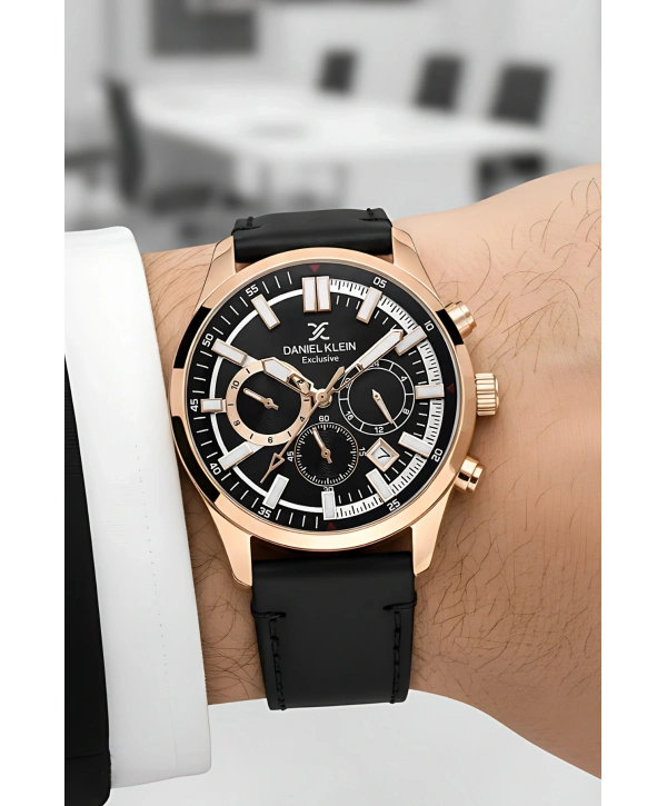 Exclusive Siyah Deri Kordon Erkek Kol Saati 3 Atm+Bileklik Hediyeli sddk085