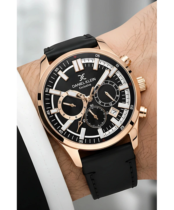 Exclusive Siyah Deri Kordon Erkek Kol Saati 3 Atm+Bileklik Hediyeli sddk085