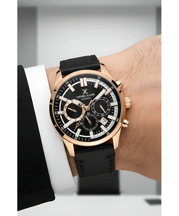 Exclusive Siyah Deri Kordon Erkek Kol Saati 3 Atm+Bileklik Hediyeli sddk085