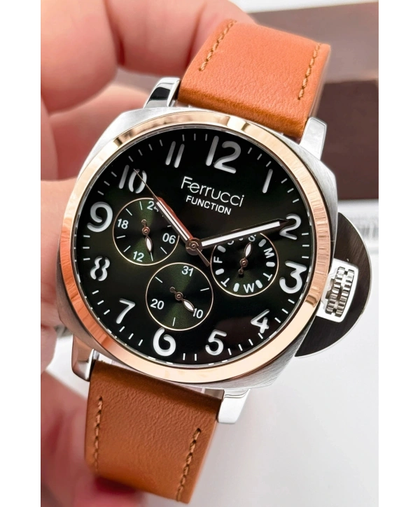 Taba Deri Kordon Function Erkek Kol Saati 3atm Bileklik Hediyeli Sdfer141