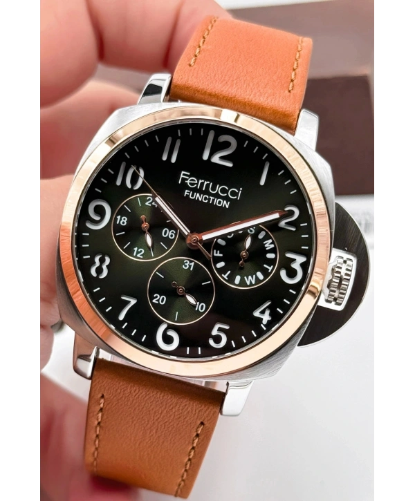 Taba Deri Kordon Function Erkek Kol Saati 3atm Bileklik Hediyeli Sdfer141