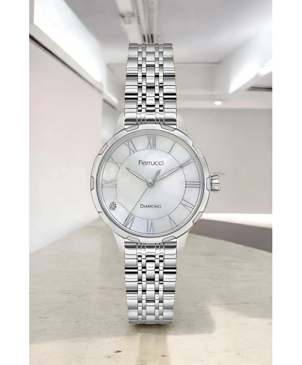 3 ATM Suya Dayanıklı, Diamond Taş Detaylı, Çelik Kordon ve Kasa Kadın Kol Saati, sdfer146