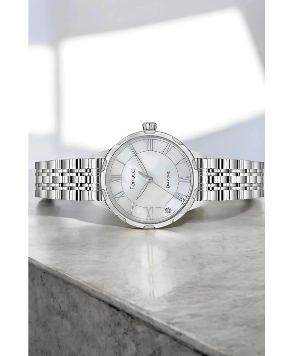 3 ATM Suya Dayanıklı, Diamond Taş Detaylı, Çelik Kordon ve Kasa Kadın Kol Saati, sdfer146