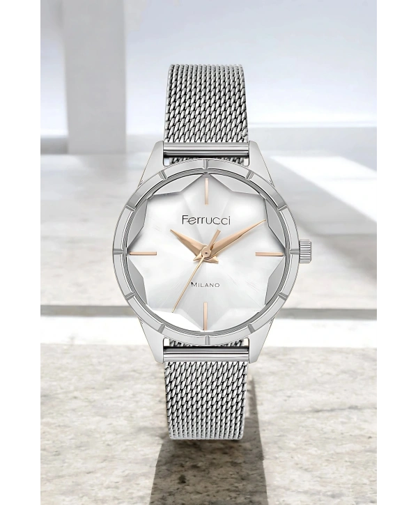 Şık Çelik Kasa Ve Hasır Kordon, Kadın Kol Saati, Orijinal Ve Garantili Gümüş-beyaz Sdfer148