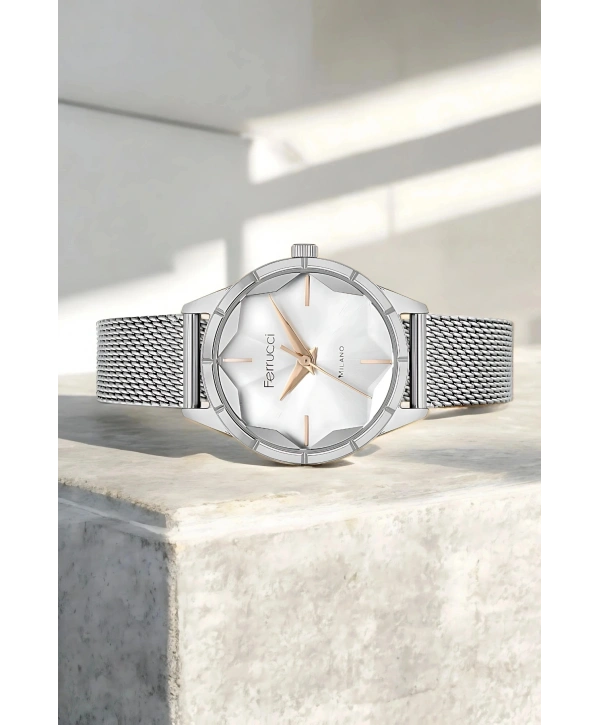 Şık Çelik Kasa Ve Hasır Kordon, Kadın Kol Saati, Orijinal Ve Garantili Gümüş-beyaz Sdfer148