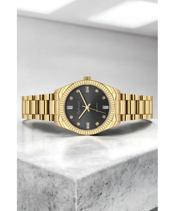Çelik Kordon & Şık Tasarım, Kadın Kol Saati, 2 Yıl Garanti, 3atm Suya Dayanıklı Gold-siyah