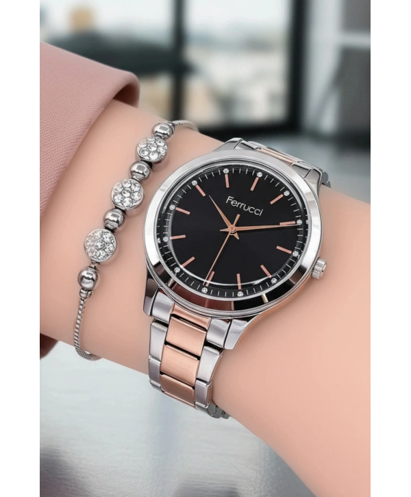 Çelik Kordon & Şık Tasarım, Kadın Kol Saati, 3ATM Suya Dayanıklı Rose-Gümüş sdfer153