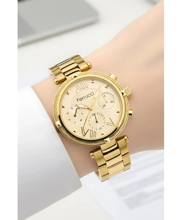 Çelik Kordon & Şık Tasarım, Kadın Kol Saati, 3ATM Suya Dayanıklı Gold sdfer154