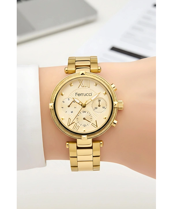 Çelik Kordon & Şık Tasarım, Kadın Kol Saati, 3ATM Suya Dayanıklı Gold sdfer154