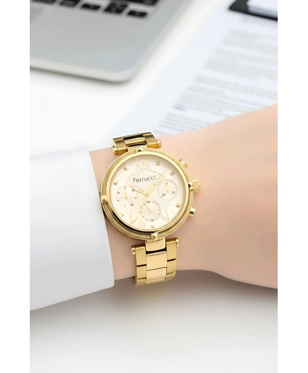 Çelik Kordon & Şık Tasarım, Kadın Kol Saati, 3ATM Suya Dayanıklı Gold sdfer154