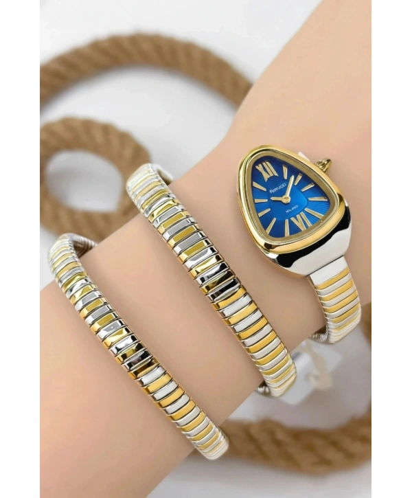 Çelik Kordon Yılan Model , Kadın Kol Saati, 3ATM Suya Dayanıklı Rose-Gümüş sdfer155