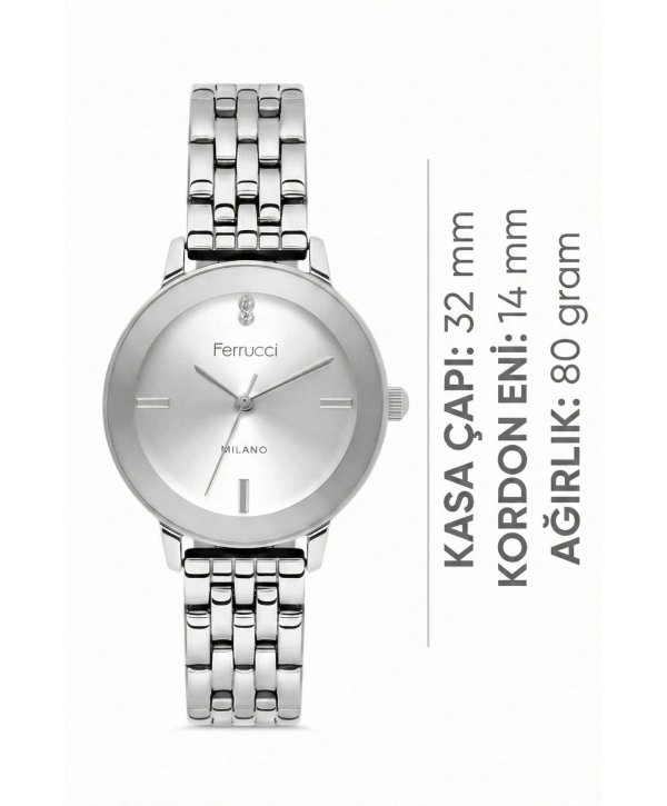 Çelik Kordon & Özel Tasarım, Kadın Kol Saati, 3atm Suya Dayanıklı Gümüş Sdfer156