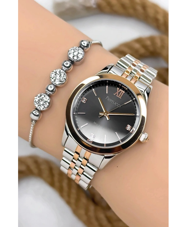 Çelik Kordon & Özel Tasarım, Kadın Kol Saati, 3ATM Suya Dayanıklı Rose-Gümüş sdfer157