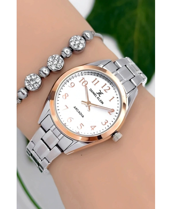 Kadın Kol Saati Gümüş-rose Renk Çelik Kordon&kasa Sddk089