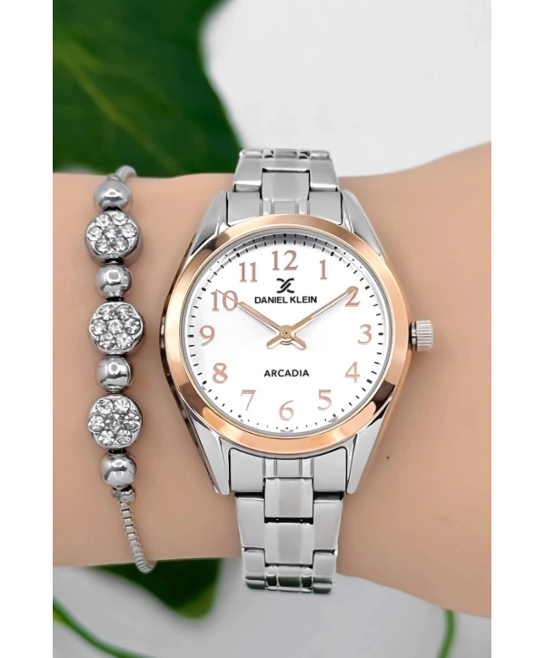 Kadın Kol Saati Gümüş-rose Renk Çelik Kordon&kasa Sddk089