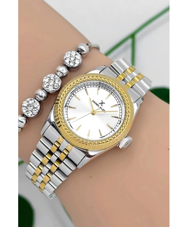 Kadın Kol Saati Gold-gümüş Renk Çelik Kordon&kasa Sddk091