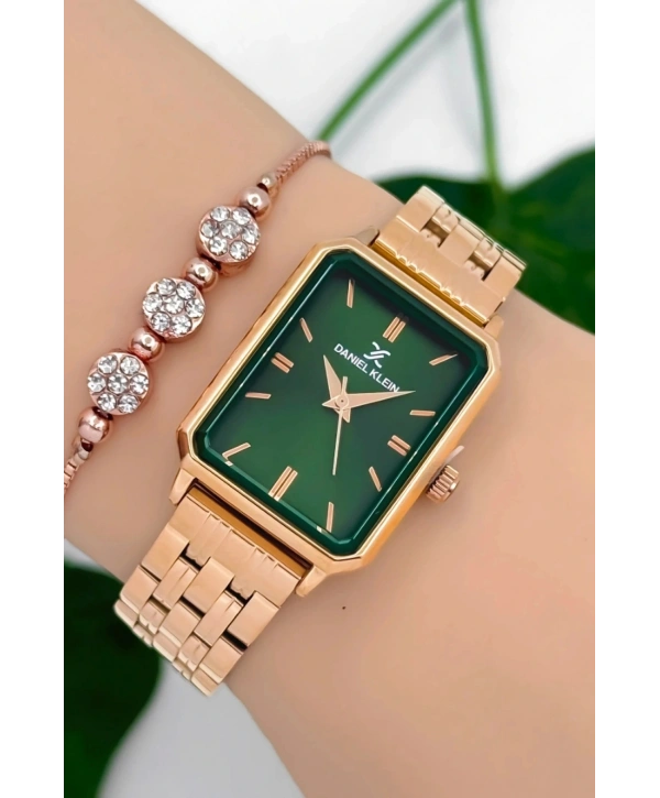 Kadın Kol Saati Rose-yeşil Renk Çelik Kordon&kasa Sddk092