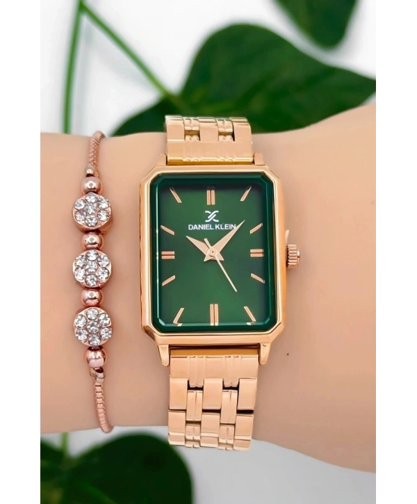 Kadın Kol Saati Rose-yeşil Renk Çelik Kordon&kasa Sddk092