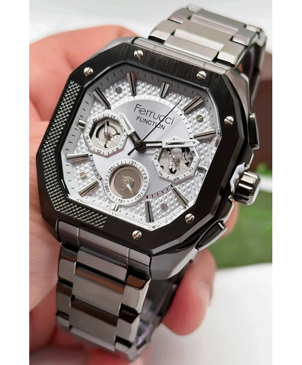 Function Erkek Kol Saati, Çelik Kordon & Özel Tasarım, 3atm Suya Dayanıklı Füme Sdfer166