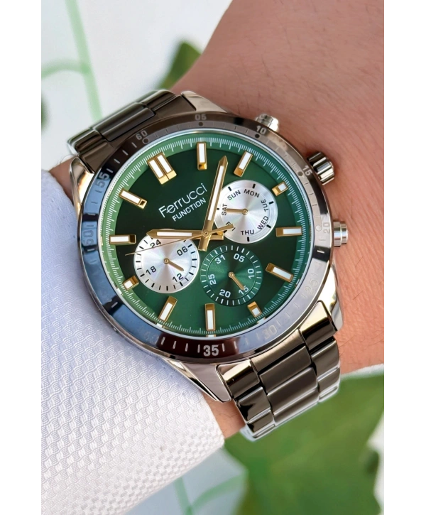 Function Erkek Kol Saati, Çelik Kordon 3atm Suya Dayanıklı Füme Sdfer167