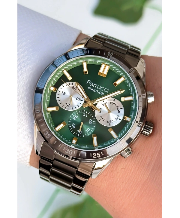 Function Erkek Kol Saati, Çelik Kordon 3atm Suya Dayanıklı Füme Sdfer167